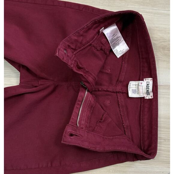 L'Agence Margot Skinny Jeans sz 26 Dark Berry - Wax Coating Faded- Size 26x26 - Picture 7 of 15